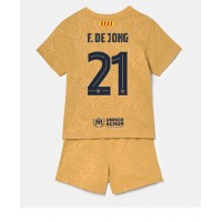 Fotbalové Dres Barcelona Frenkie de Jong #21 Dětské Venkovní 2022-23 Krátký Rukáv (+ trenýrky)